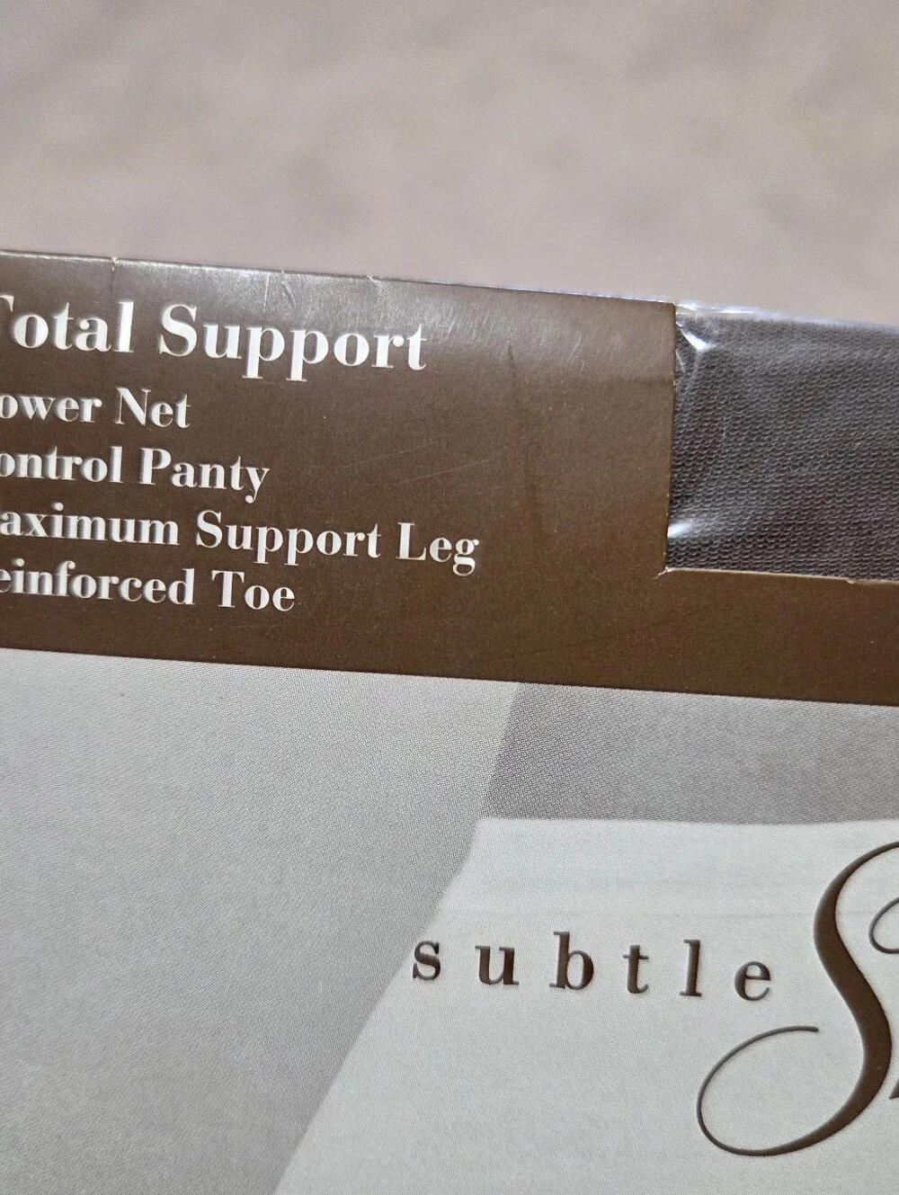 Vintage‎ Subtle Shapers Taupe Short 121 Reinforced Toe Control Panty Power Net